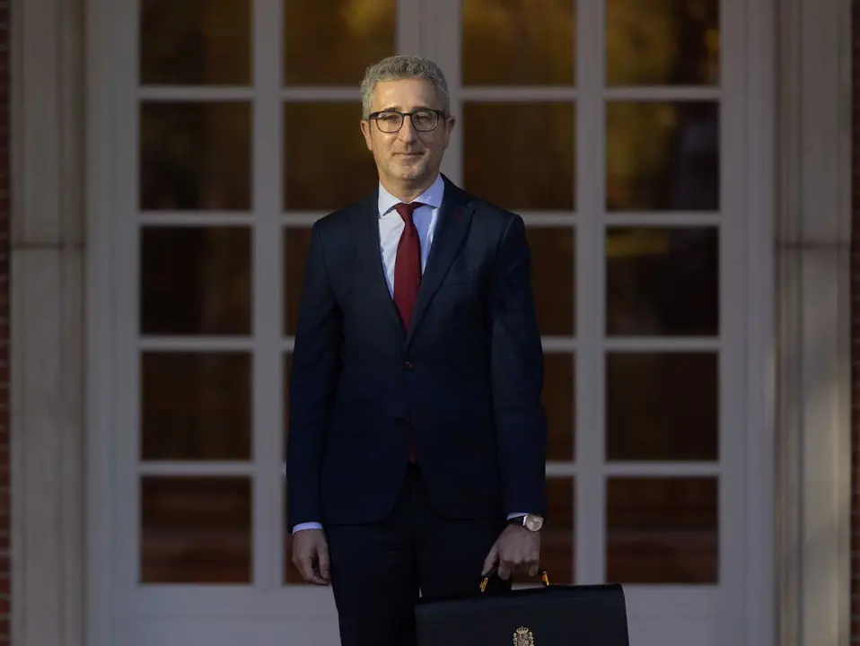 El ministro de Hacienda, Arcadi Espa&ntilde;a,  en el Palacio de La Moncloa.