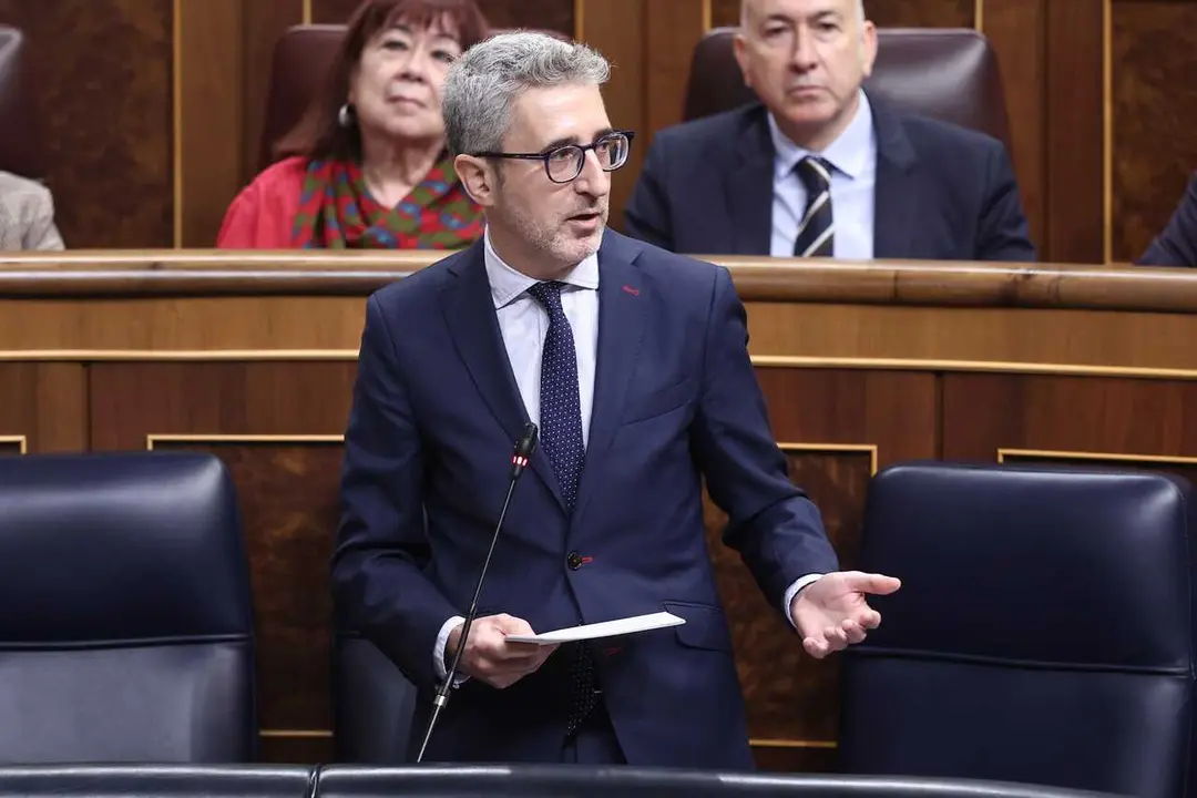 El ministro de Hacienda, Arcadi Espa&ntilde;a, durante la sesi&oacute;n de control al Gobierno en el Pleno del Congreso de este mi&eacute;rcoles, 15 de abril