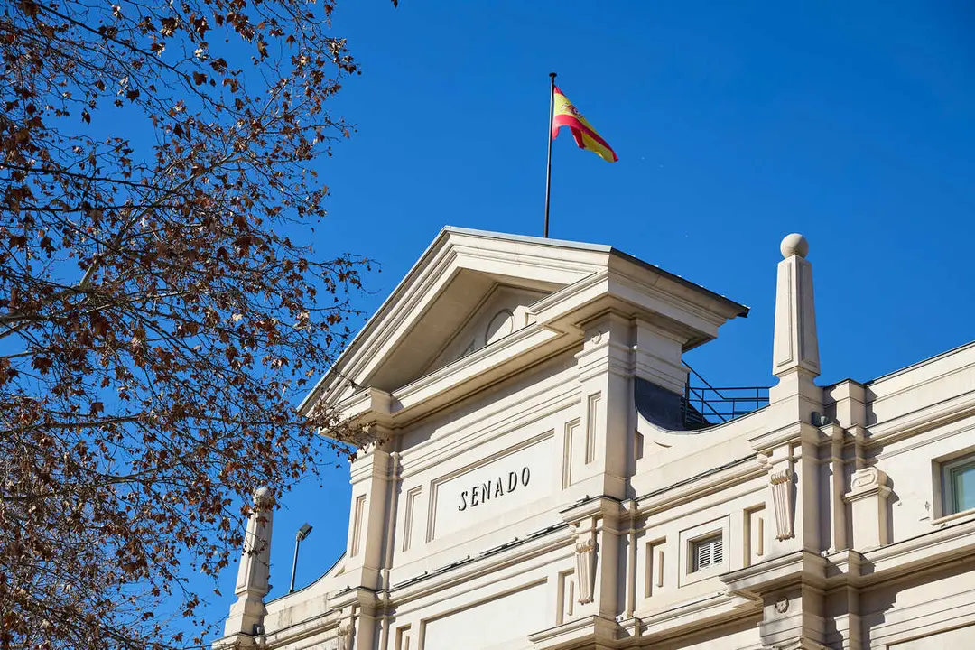 Archivo - Fachada del Palacio del Senado, a 14 de enero de 2025, en Madrid (Espa&ntilde;a).