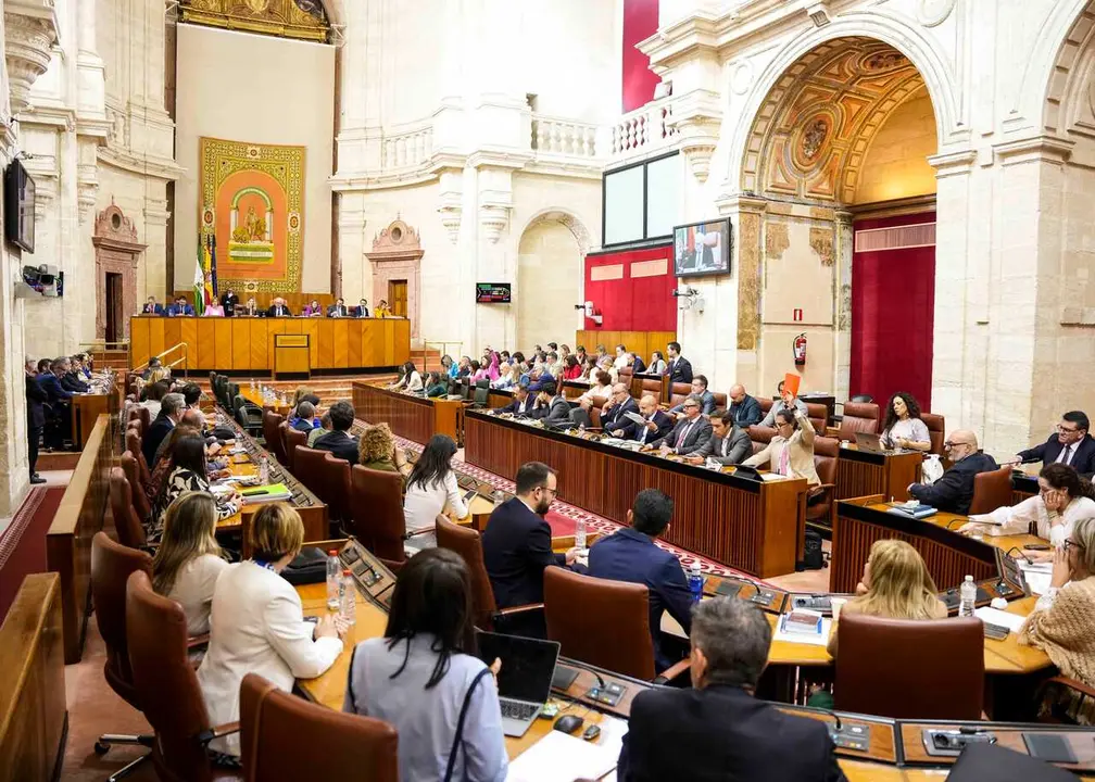 Archivo - Imagen del Pleno del Parlamento andaluz durante una votaci&oacute;n. (Foto de archivo).
