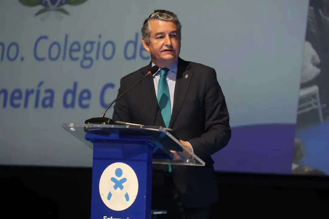 Imagen del acto homenaje del Colegio de Enfermer&iacute;a de C&aacute;diz celebrado en Museos de la Atalaya de Jerez de la Frontera (C&aacute;diz). Imagen del consejero de Sanidad, Presidencia y Emergencias, Antonio Sanz. El Colegio de Enfermer&iacute;a de C&aacute;diz celebra hoy, s&aacute;bado 