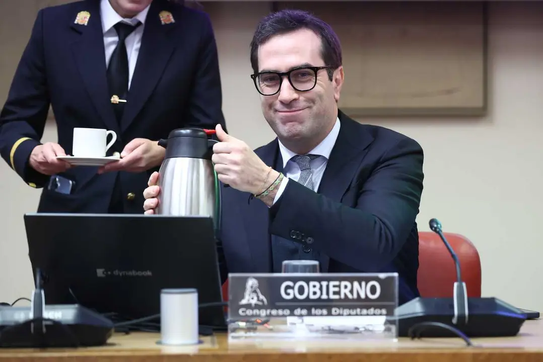 El vicepresidente primero del Gobierno y ministro de Econom&iacute;a, Comercio y Empresa, Carlos Cuerpo, durante su comparecencia  en el Congreso