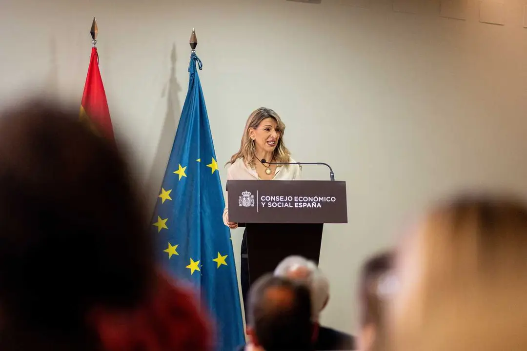 La vicepresidenta segunda del Gobierno y ministra de Trabajo y Econom&iacute;a Social, Yolanda D&iacute;az, a 13 de abril de 2026, en Madrid (Espa&ntilde;a).