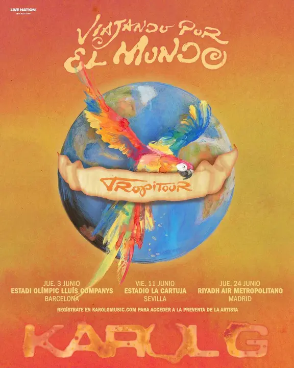 Cartel de los conciertos de Karol G en Espa&ntilde;a en 2027
