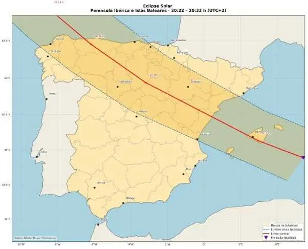 La zona del eclipse total recorrer&aacute; el norte, centro y este del pa&iacute;s.