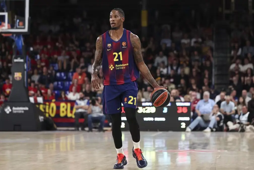 El jugador del Bar&ccedil;a, Will Clyburn en un partido de Euroliga
