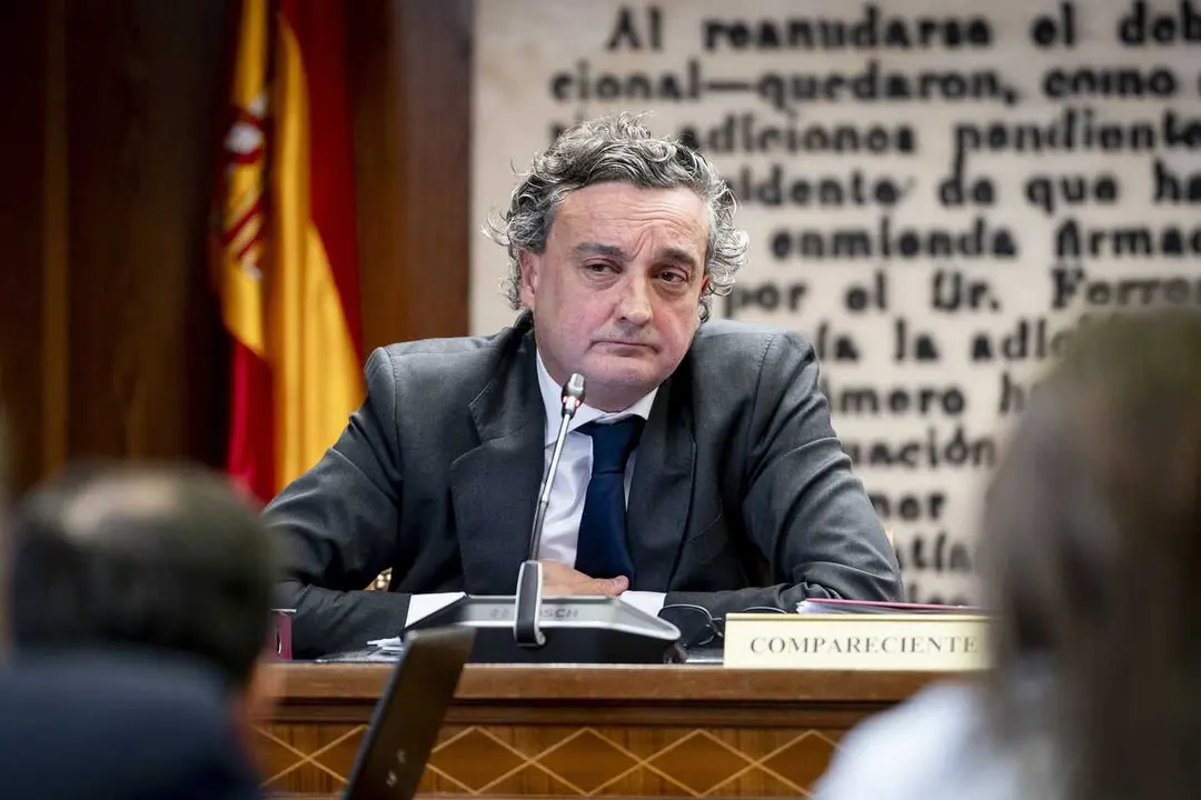 El Director de la Asesor&iacute;a Jur&iacute;dica de Globalia en el momento del rescate de Air Europa, Ramiro Campos Gallego, durante una comparecencia ante la Comisi&oacute;n del Senado sobre la SEPI.