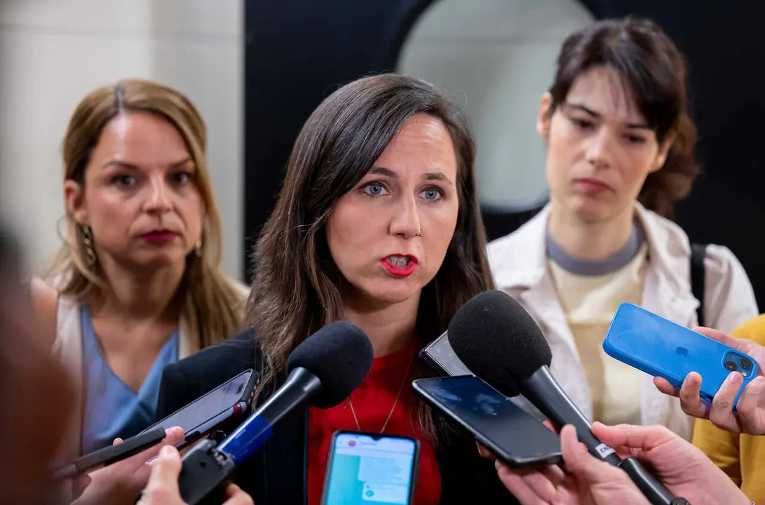 La secretaria general de Podemos, Ione Belarra, a su llegada a una jornada en el Congreso