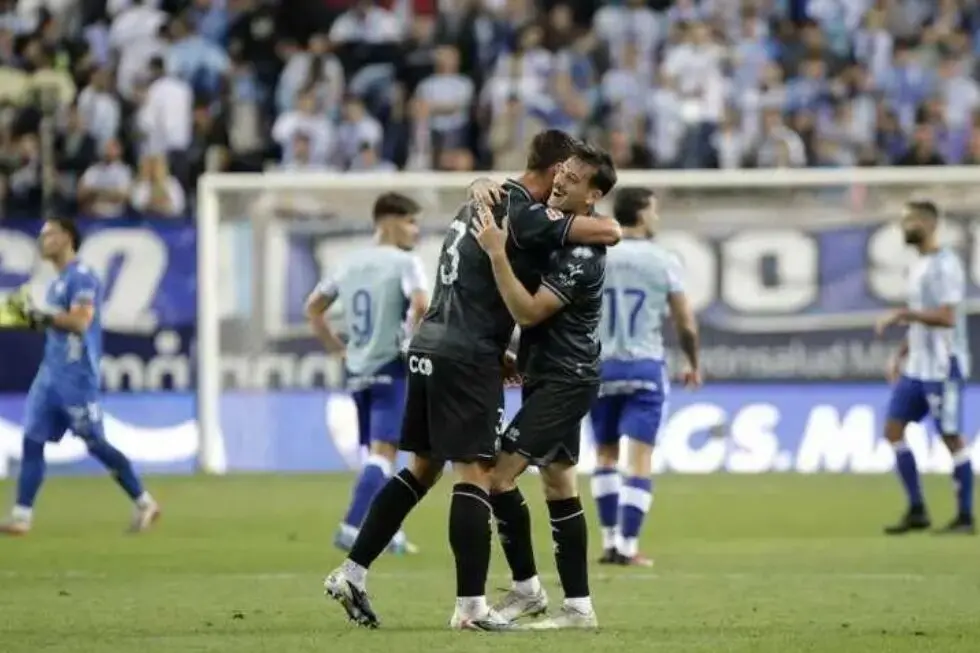 Celebraci&oacute;n de gol del Castell&oacute;n en La Rosaleda