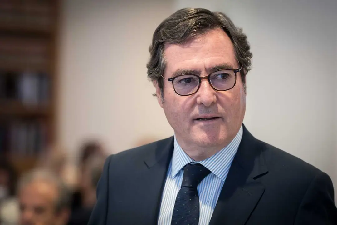 El presidente de CEOE, Antonio Garamendi, durante el encuentro empresarial CEOE-CEPYME, bajo el t&iacute;tulo &lsquo;Preparando los pr&oacute;ximos 100 a&ntilde;os&rsquo;, a 28 de abril de 2026, en Madrid (Espa&ntilde;a).