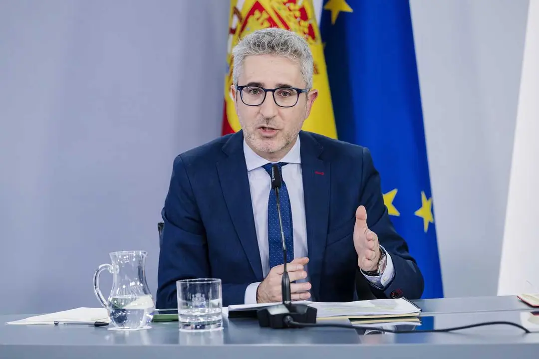 El ministro de Hacienda, Arcadi Espa&ntilde;a, durante la rueda de prensa posterior al Consejo de Ministros de este martes.