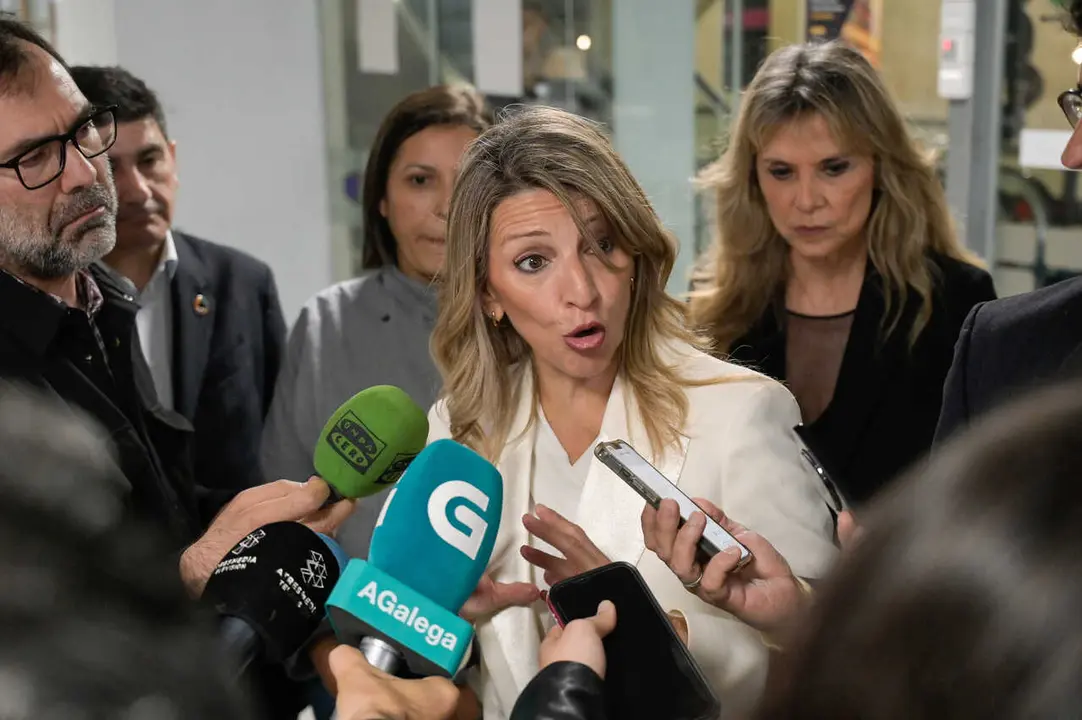 A Coru&ntilde;a
La vicepresidenta segunda del Gobierno y ministra de Trabajo y Econom&iacute;a Social, Yolanda D&iacute;az (), participa hoy s&aacute;bado en
A Coru&ntilde;a en un encuentro para dialogar con cooperativas gallegas que
trabajan en los sectores de los cuidados, la vivienda colaborativa, la
educaci&oacute;n y la intervenci&oacute;n social. Tambi&eacute;n asiste la secretaria de
Estado de Econom&iacute;a Social, Amparo Merino (). Por parte de la Uni&oacute;n de Cooperativas EspazoCoop, que organiza el
encuentro, participar&aacute;n en el encuentro su presidenta, Ana Olveira (),
02/05/2026
Foto: M. Dylan / Europa Press
