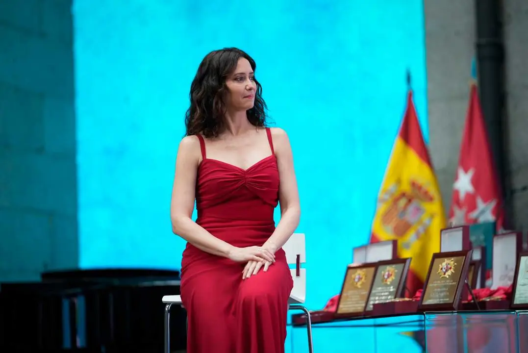 La presidenta de la Comunidad de Madrid, Isabel D&iacute;az Ayuso, en el acto institucional del 2 de Mayo, D&iacute;a de la Comunidad de Madrid, celebrado hoy en la Real Casa de Correos, sede del Gobierno regional.