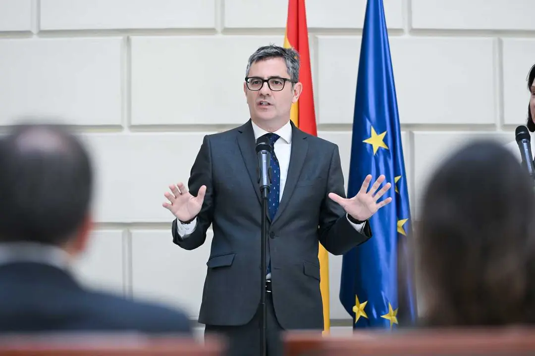 El ministro de la Presidencia, Justicia y Relaciones con las Cortes, F&eacute;lix Bola&ntilde;os, visita las nuevas dependencias de la Fiscal&iacute;a General del Estado en Madrid, a 27 de abril de 2026, en Madrid (Espa&ntilde;a). Este encuentro se produce en un contexto de colabora