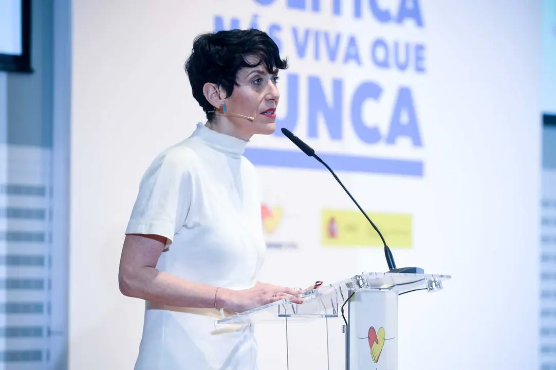 Archivo - La ministra de Inclusi&oacute;n, Seguridad Social y Migraciones, Elma Saiz, interviene durante la jornada 'IMV: una pol&iacute;tica m&aacute;s viva que nunca', en el Ministerio de Econom&iacute;a, a 26 de febrero de 2024, en Madrid (Espa&ntilde;a). Durante el acto, dedicado a la 