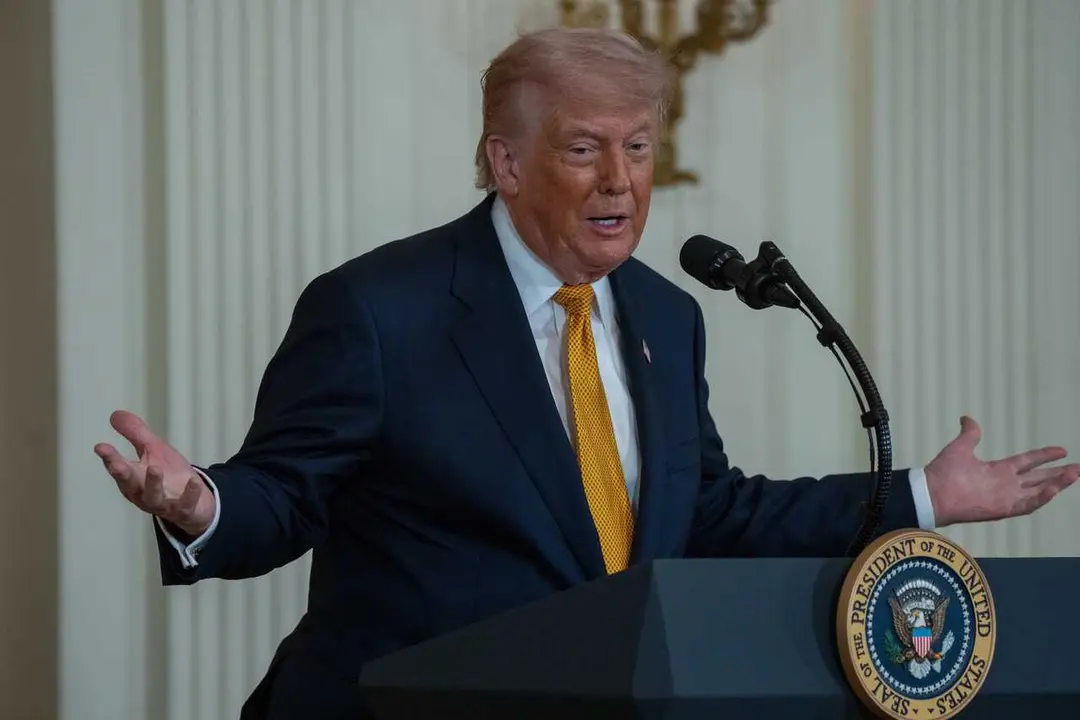 06 May 2026, US, Washington: US&nbsp;President Donald Trump speaks during a Mother's Day Celebration in the East Room of the White House. Photo: Andrew Leyden/ZUMA Press Wire/dpa