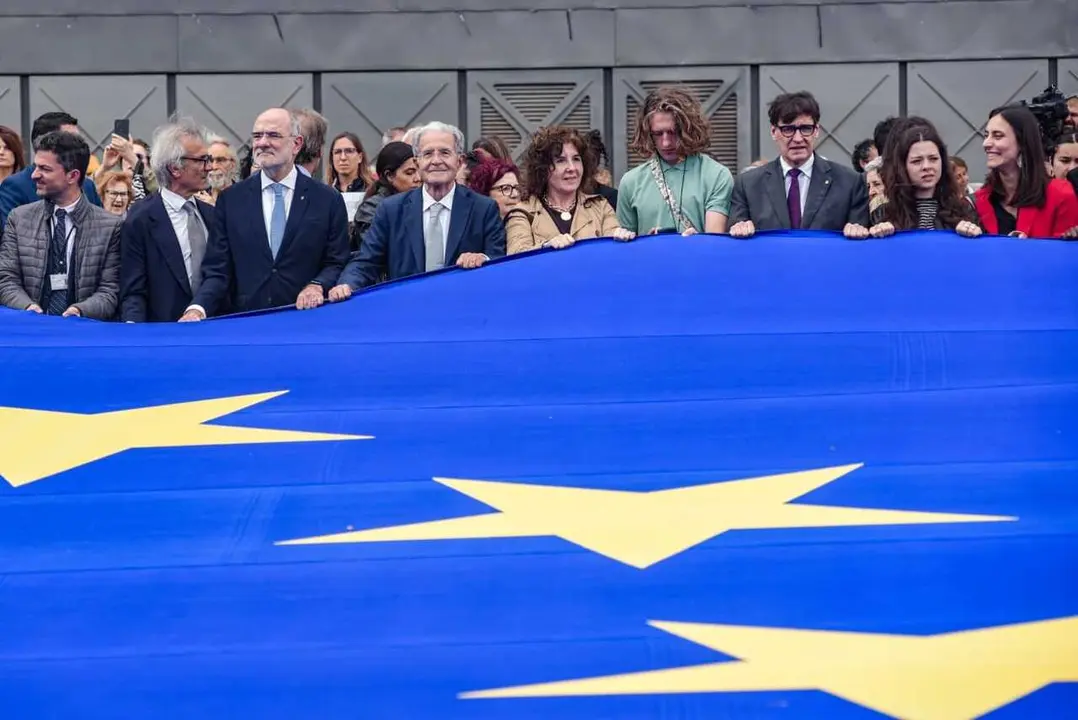 El presidente de la Generalitat, Salvador Illa, en el acto institucional por el D&iacute;a de Europa