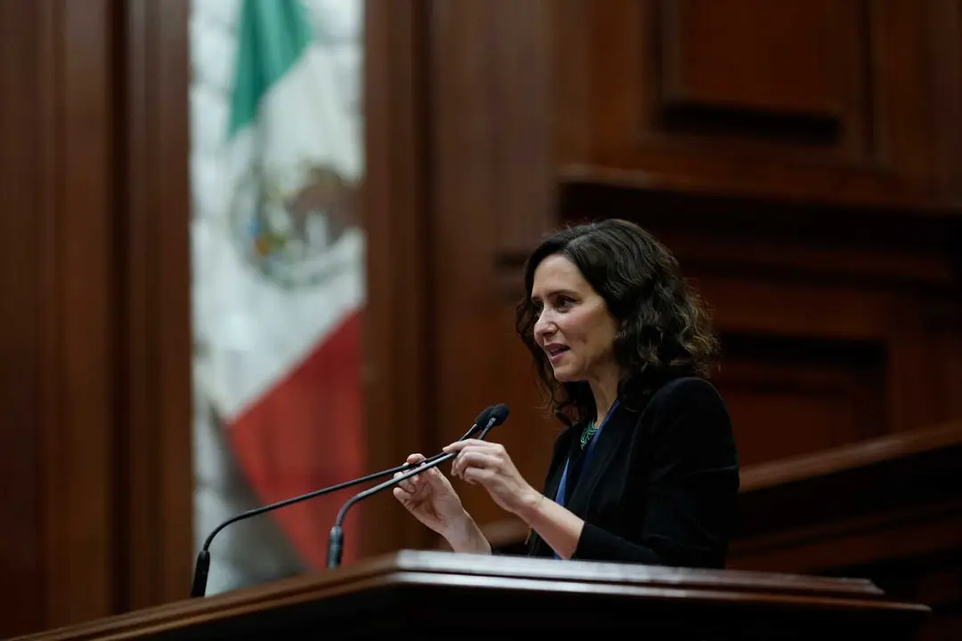 La presidenta de la Comunidad de Madrid, Isabel D&iacute;az Ayuso, tras recibir la Medalla de Aguascalientes en M&eacute;xico.