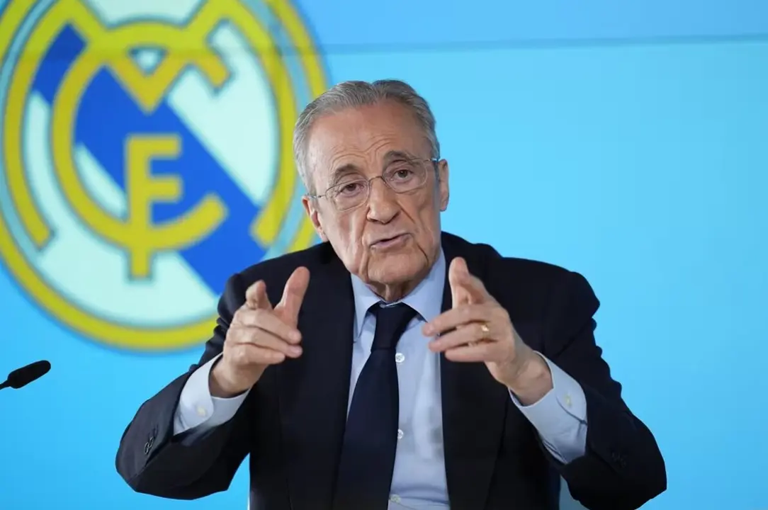Florentino P&eacute;rez en la rueda de prensa
