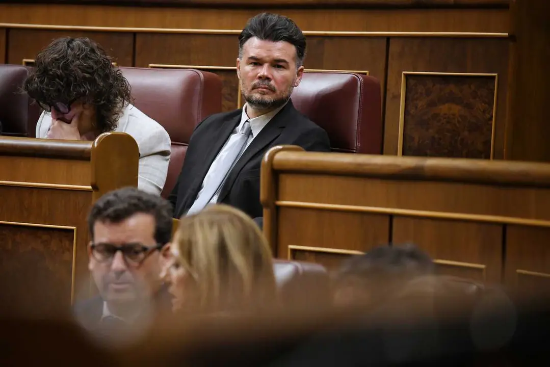 Archivo - El portavoz de ERC en el Congreso, Gabriel Rufi&aacute;n, durante un Pleno
