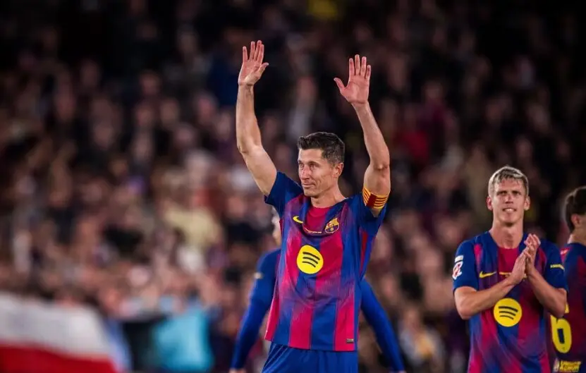 Lewandoski despidi&eacute;ndose del Bar&ccedil;a