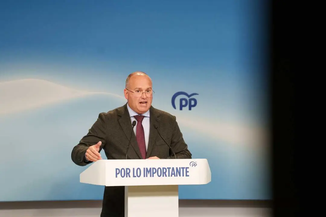 Archivo - El secretario general del Partido Popular, Miguel Tellado, durante la rueda de prensa posterior al Comit&eacute; de Direcci&oacute;n del PP, a 20 de abril de 2026, en Madrid (Espa&ntilde;a).