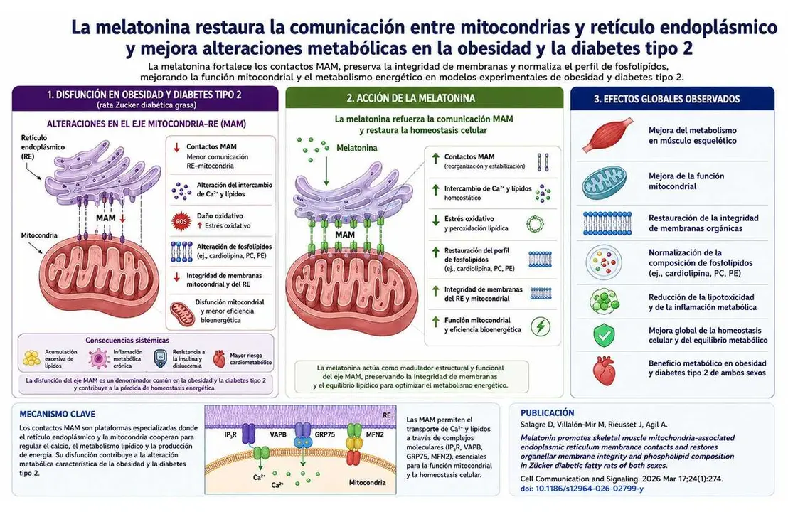Infograf&iacute;a  de los resultados de la investigaci&oacute;n sobre la melatonina y la obesidad.