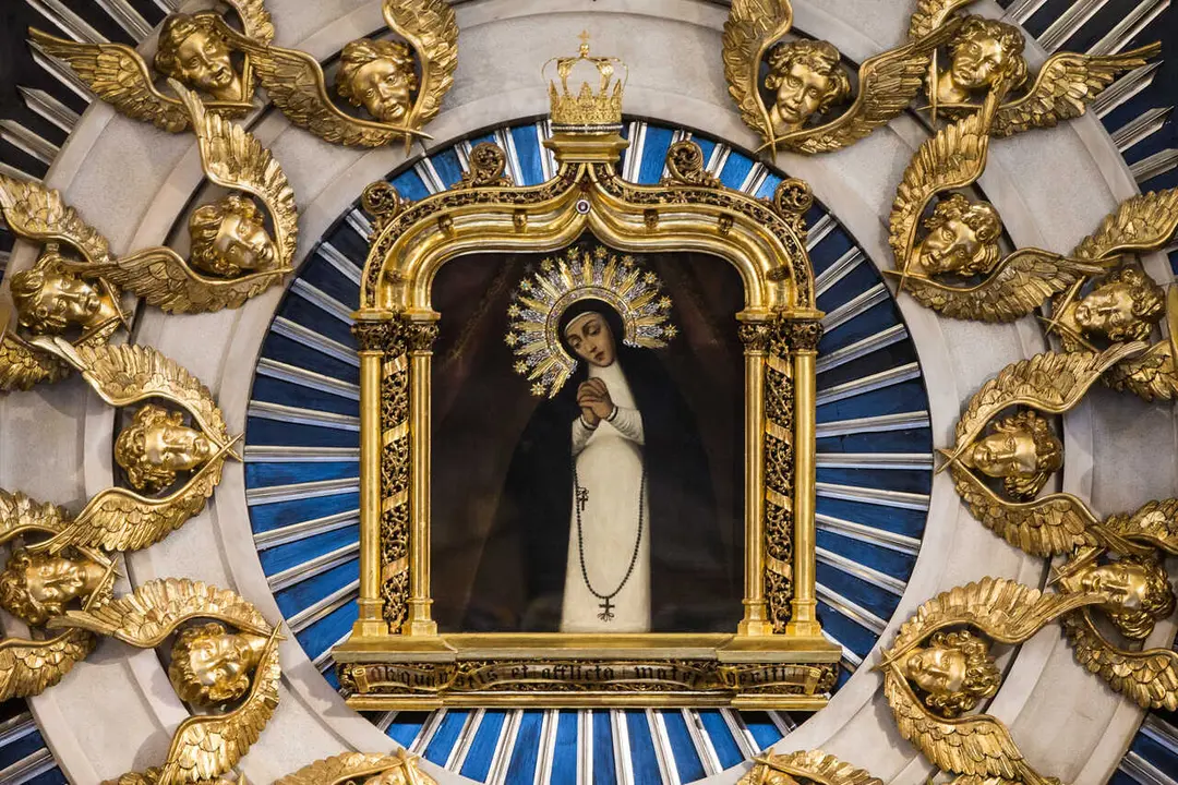 Cuadro de la Vrigen de la Paloma durante la Festividad de la Virgen de la Paloma. Madrid, 15 Agosto 2020