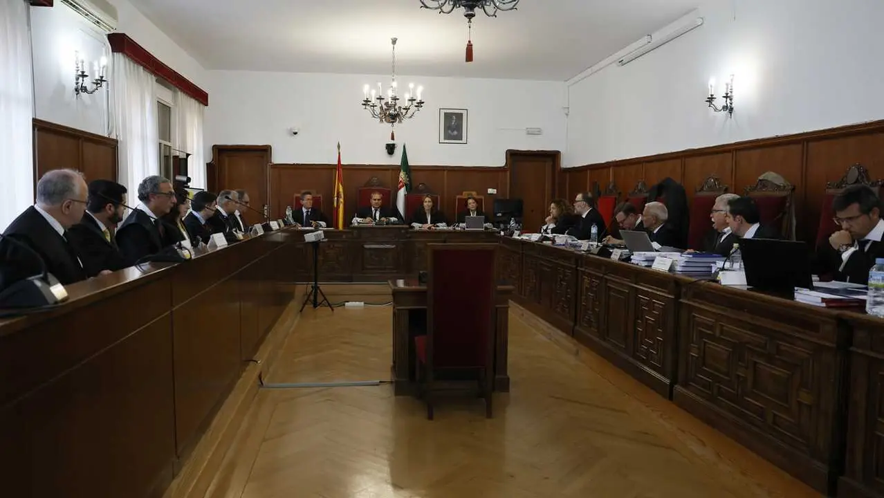 Primera sesi&oacute;n del juicio por la contrataci&oacute;n del hermano de Pedro S&aacute;nchez, en la Audiencia Provincial de Badajoz 
