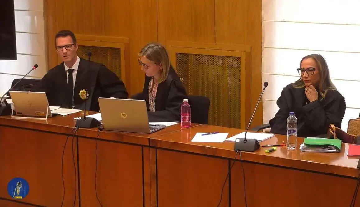 El fiscal en el 'caso ata&uacute;des', durante su informe final en la Audiencia de Valladolid.