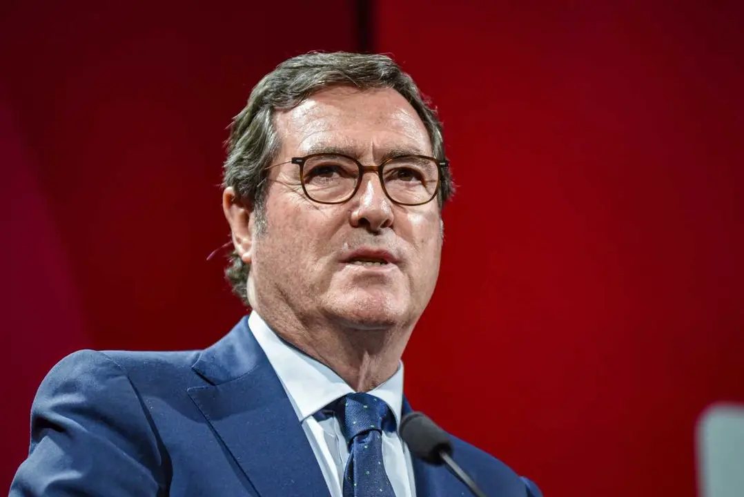 El presidente de la CEOE, Antonio Garamendi, durante la Asamblea General de Proclamaci&oacute;n del presidente y vocales de la Junta Directiva en la sede de Foment del Treball, a 18 de mayo de 2026, en Barcelona, Catalu&ntilde;a (Espa&ntilde;a). El acto institucional oficiali