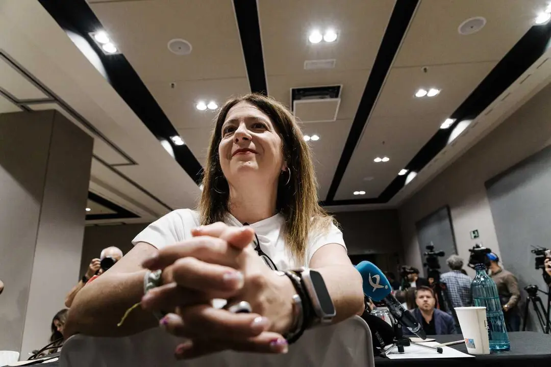 Archivo - La exmilitante socialista Leire D&iacute;ez durante una rueda de prensa. Archivo. 