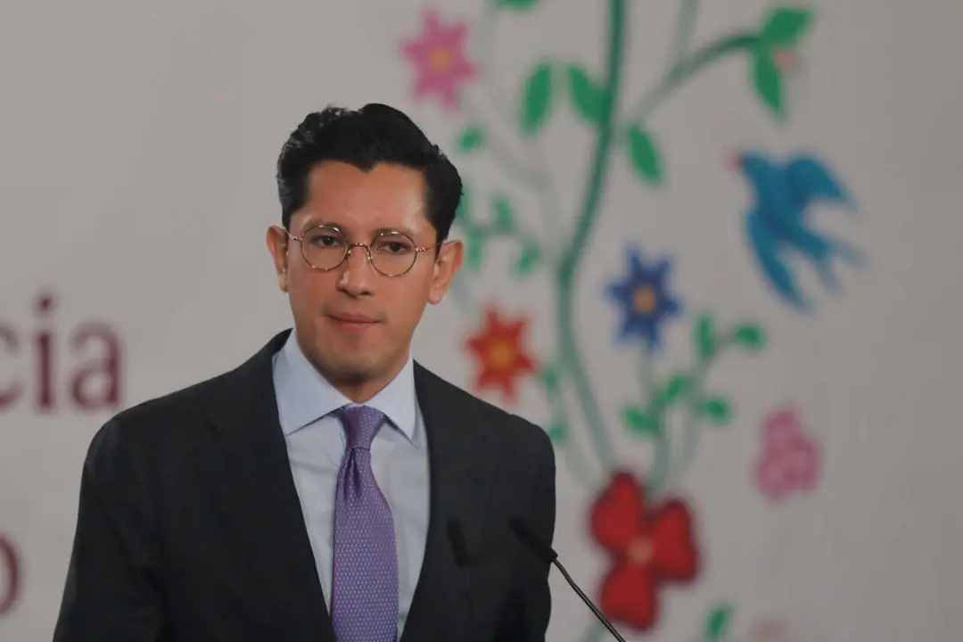 Roberto Velasco, Mexico&rsquo;s Minister of Foreign Affairs (SRE) speaks during  a briefing on the security report. at the National Palace. on May 12, 2026 in Mexico City, Mexico.