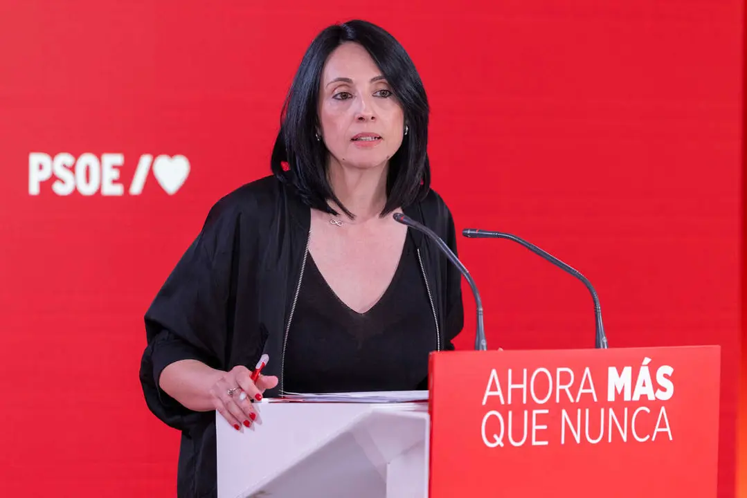 La secretaria de Organziaci&oacute;n del PSOE, Rebeca Torr&oacute;, en una rueda de prensa tras la Ejecutiva Federal en Ferraz.