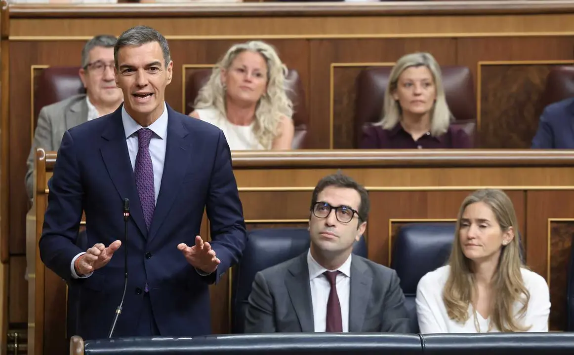 El presidente del Gobierno, Pedro S&aacute;nchez, en una sesi&oacute;n de control 