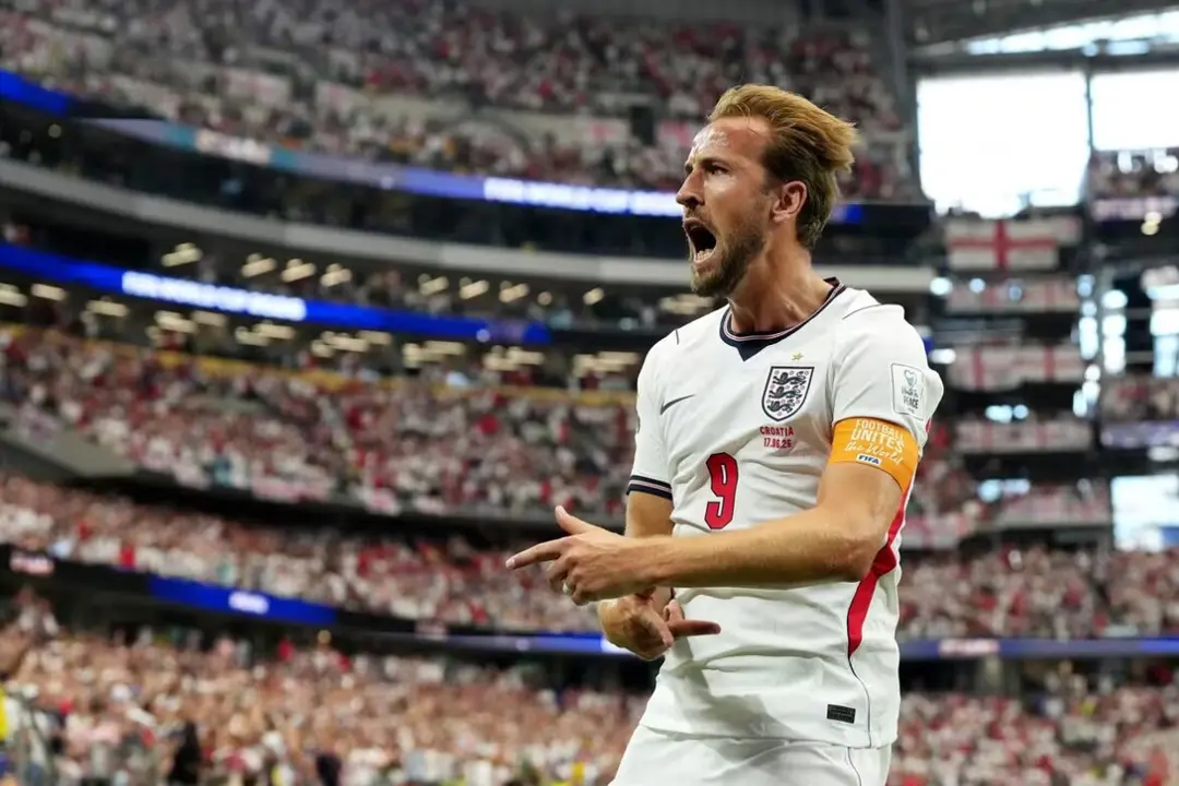 Harry Kane celebrando un gol ante Croacia