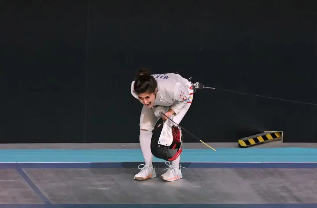 Mar&iacute;a Mari&ntilde;o tras lograr el bronce