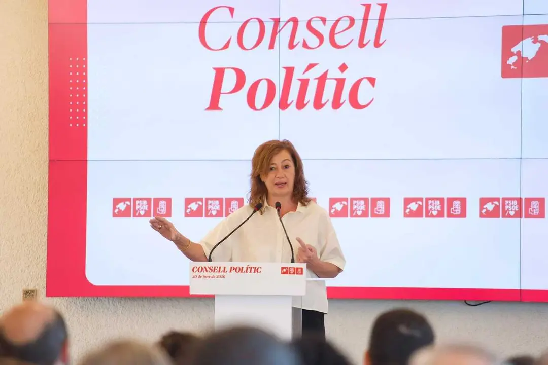 La secretaria general del PSIB-PSOE, Francina Armengol, interviene en el Consell Pol&iacute;tic del partido celebrado este s&aacute;bado, 20 de junio de 2026, en Palma.