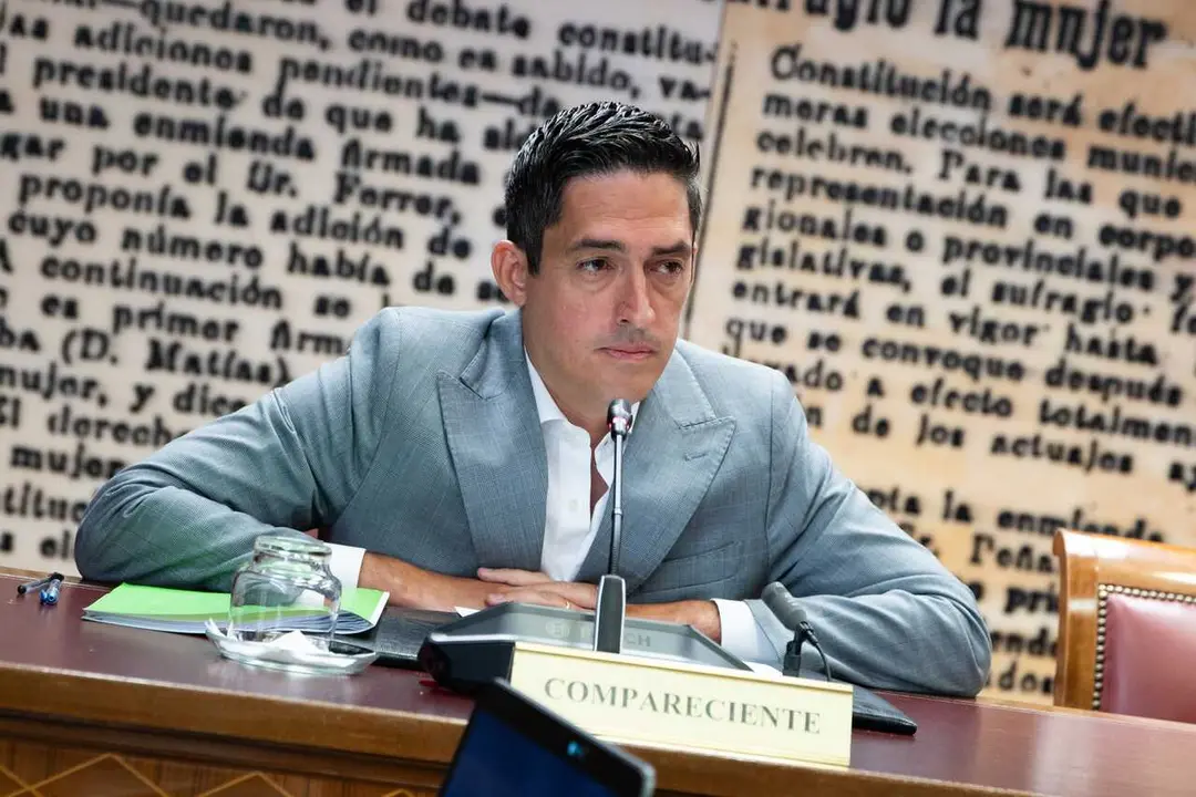 El empresario del sector financiero, responsable de la Bolsa Descentralizada de Valores de Venezuela (BDVV) Manuel Aar&oacute;n Fajardo Garc&iacute;a, comparece ante la comisi&oacute;n de investigaci&oacute;n sobre la gesti&oacute;n de la SEPI, a 22 de junio de 2026, en MAdrid (Espa&ntilde;a). 