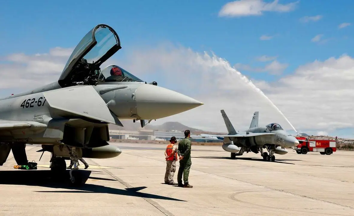 Ceremonia de la llegada de los Eurofighter Typhoon a la Base A&eacute;rea de Gando de Gran Canaria (Las Palmas).