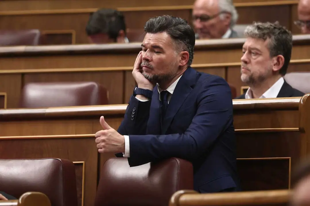 El portavoz de ERC en el Congreso, Gabriel Rufi&aacute;n, durante una sesi&oacute;n plenaria