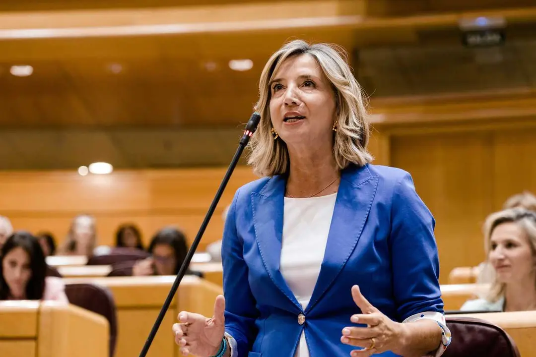 La portavoz del PP en el Senado, Alicia Garc&iacute;a, interviene durante una sesi&oacute;n de control al Gobierno, en el Senado, a 23 de junio de 2026, en Madrid (Espa&ntilde;a). 