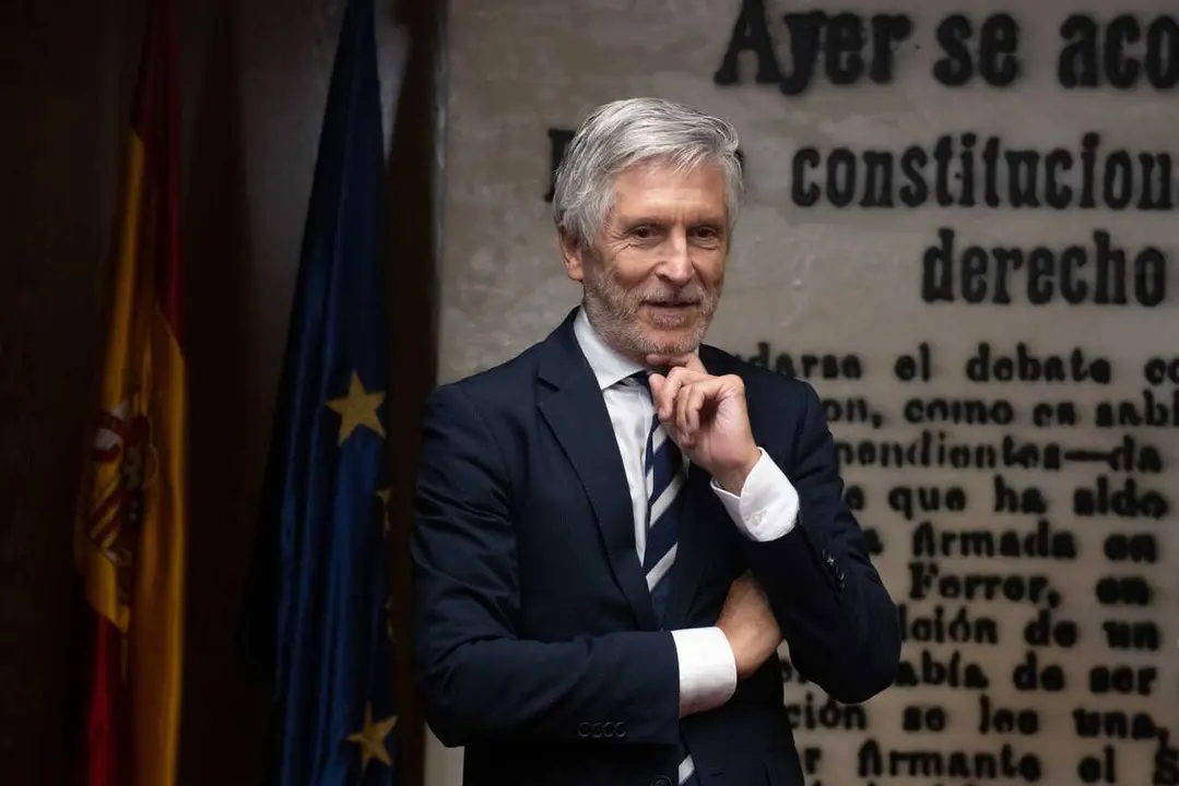 El ministro del Interior, Fernando Grande-Marlaska, durante la 'comisi&oacute;n Koldo' en el Senado
