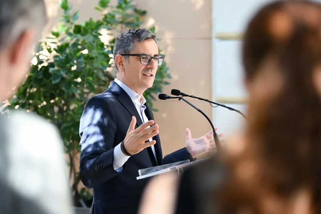 El ministro de la Presidencia, Justicia y Relaciones con las Cortes, F&eacute;lix Bola&ntilde;os, en el Palacio de Parcent, a 1 de julio de 2026, en Madrid (Espa&ntilde;a).