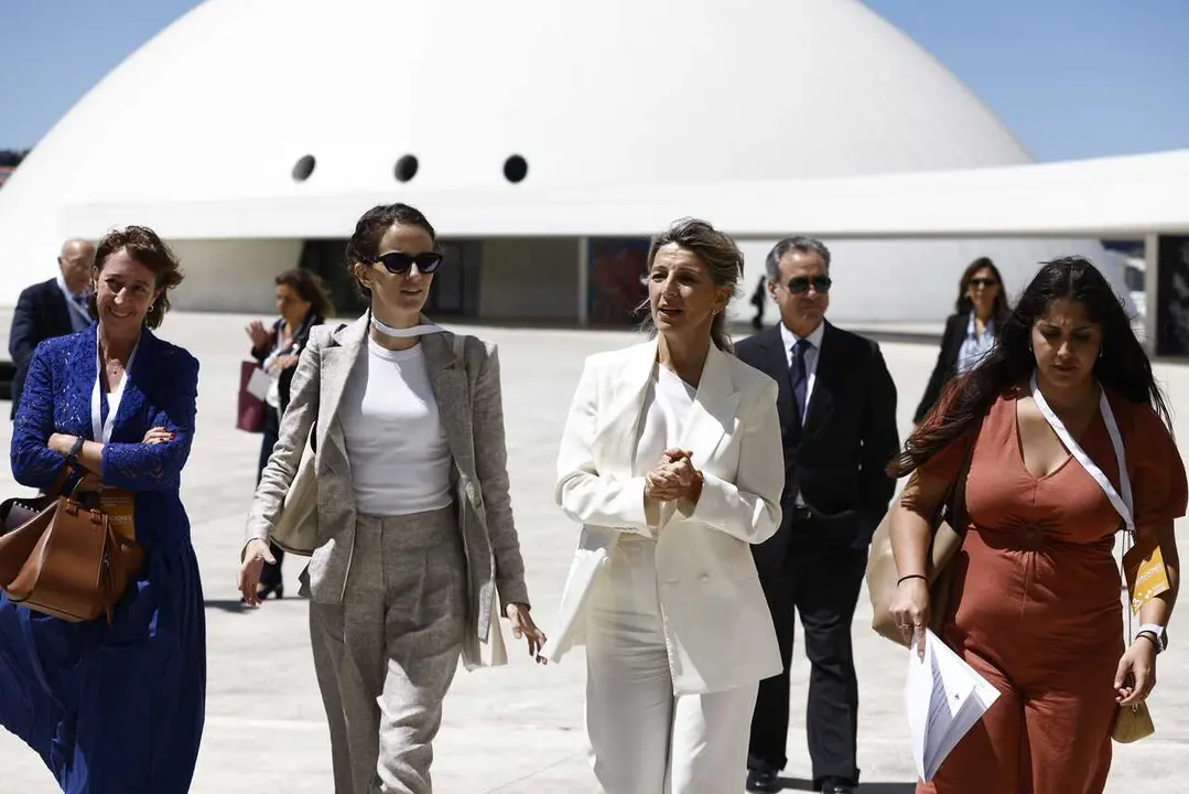 La vicepresidenta segunda y ministra de Trabajo y Econom&iacute;a Social, Yolanda D&iacute;az, preside la VI Conferencia Iberoamericana Ministerial de Trabajo, a 2 de julio de 2026, en Avil&eacute;s, Asturias (Espa&ntilde;a). 