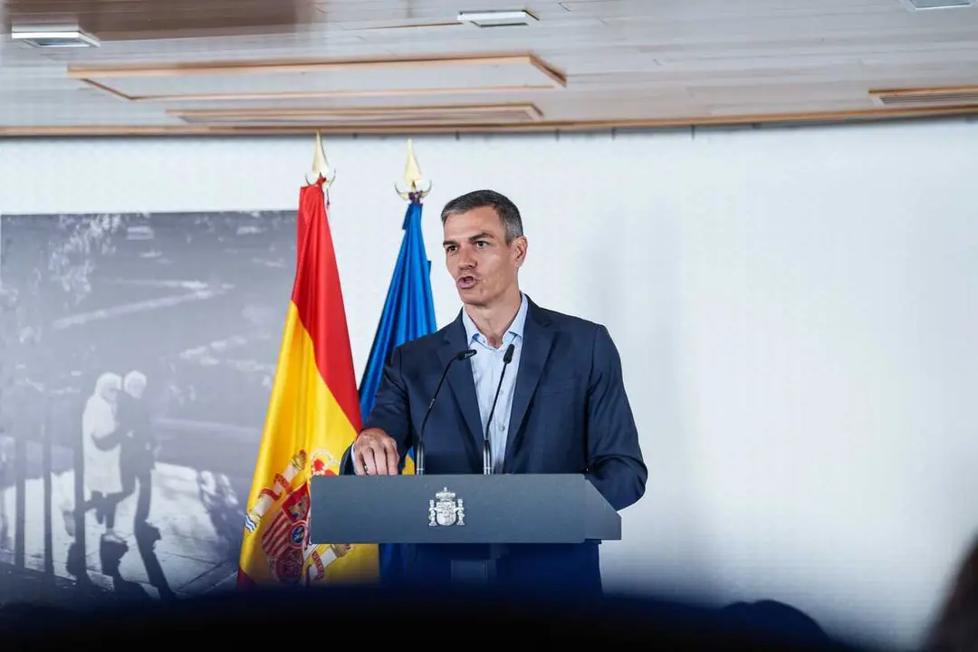 El presidente del Gobierno, Pedro S&aacute;nchez, durante un encuentro sobre pol&iacute;ticas de apoyo a la discapacidad y la dependencia