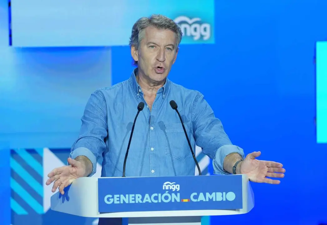 El presidente del PP, Alberto Nu&ntilde;ez Feij&oacute;o, clausura el XVI Congreso Nacional de Nuevas Generaciones del PP, a 11 de julio de 2026, en Valladolid, Castilla y Le&oacute;n (Espa&ntilde;a). Este Congreso Nacional de NNGG del PP sirve para elegir al candidato Dancausa como