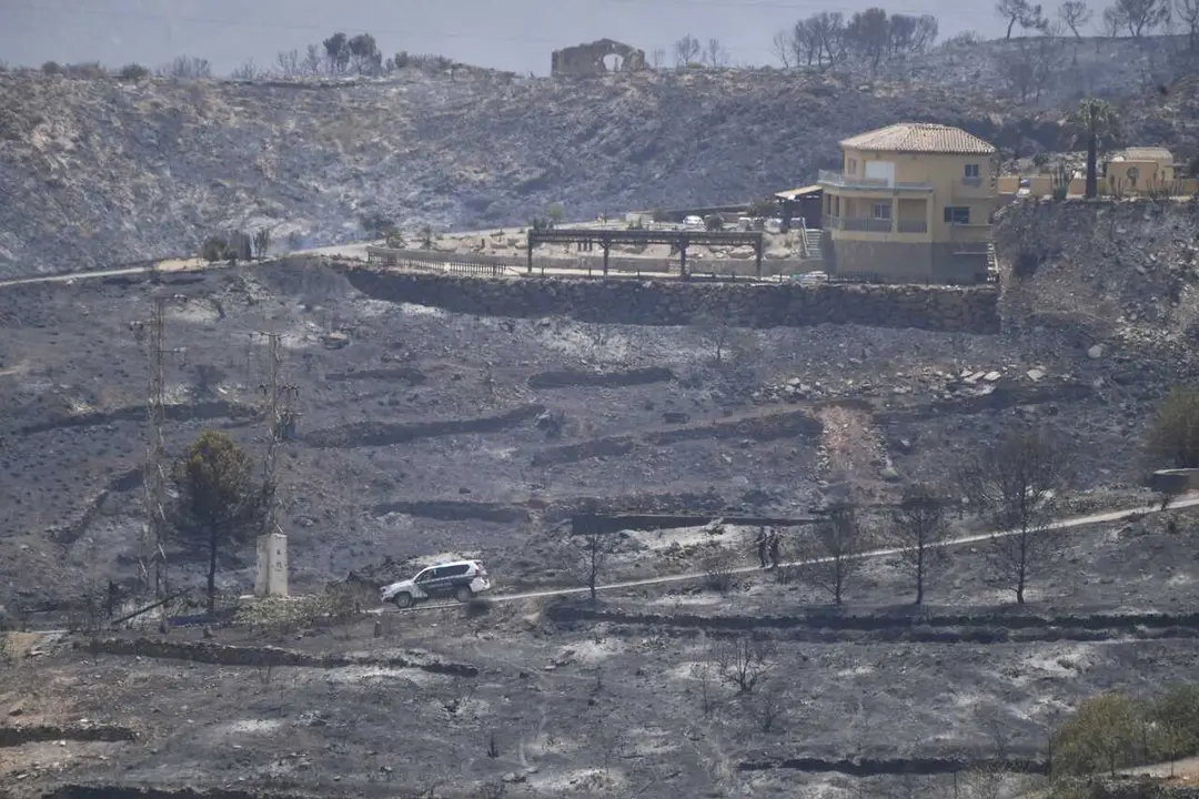 Terrenos calcinador por el incendio forestal, a 10 de julio de 2026, en Los Gallardos, Almer&iacute;a, Andaluc&iacute;a (Espa&ntilde;a). 