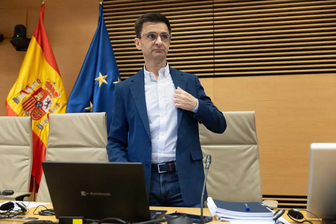El Presidente del Consejo de Administraci&oacute;n de la Corporaci&oacute;n RTVE, Jos&eacute; Pablo L&oacute;pez S&aacute;nchez, durante la celebraci&oacute;n de la sesi&oacute;n de comparecencia peri&oacute;dica ante la Comisi&oacute;n Mixta de Control Parlamentario de la Corporaci&oacute;n RTVE y sus Sociedades, a 13 de j