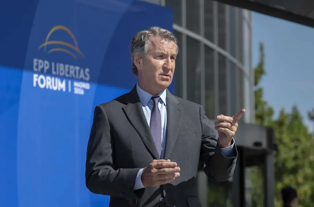 El presidente del PP, Alberto N&uacute;&ntilde;ez Feij&oacute;o, durante la sesi&oacute;n de apertura del Foro internacional EPP Libertas, a 15 de julio de 2026, en Madrid (Espa&ntilde;a). 